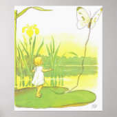 Poster Illustration vintage de Thumbelina par Elsa Beskow (Devant)