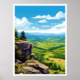 Poster Illustration Vintage de voyage dans le parc nation