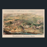 Poster Illustration vintage de Yellowstone<br><div class="desc">Illustration du parc national vintage Yellowstone</div>