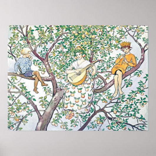 Poster Illustration vintage d'Elsa Beskow (Devant)