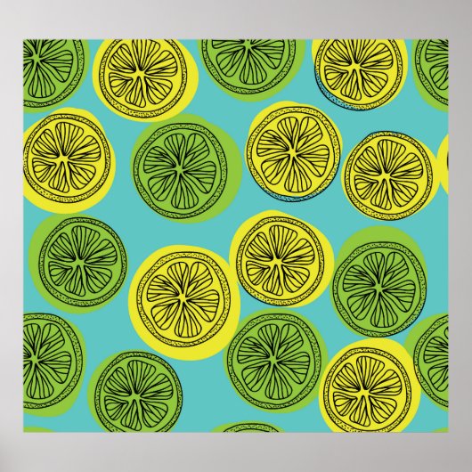 Poster Illustration vintage des tranches de citron. (Devant)