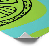 Poster Illustration vintage des tranches de citron. (Coin)