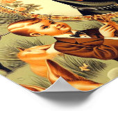 Poster Illustration vintage Doberman (Coin)