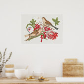 Poster Illustration vintage d'oiseaux (Cuisine)