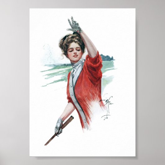 Poster Illustration vintage d'une femme (Devant)