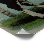 Poster Illustration vintage d'une vache Hereford (Coin)