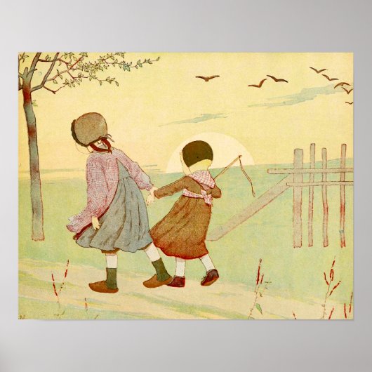 Poster Illustration Vintage en français "Enfants" (Devant)