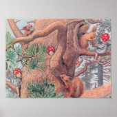 Poster Illustration vintage Enfants de la forêt Elsa Besk (Devant)