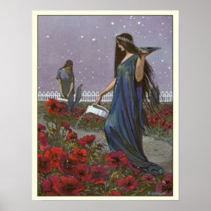 Poster Illustration vintage Fairy Maidens