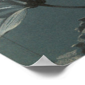 Poster Illustration vintage grise de fleur de marais (Coin)