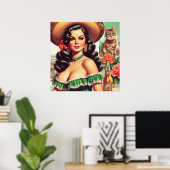 Poster Illustration vintage Latina (Bureau à domicile)