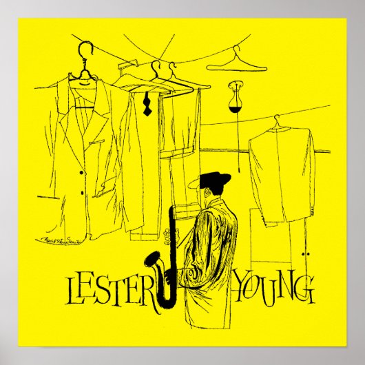 Poster Illustration Vintage Lester Young (Devant)