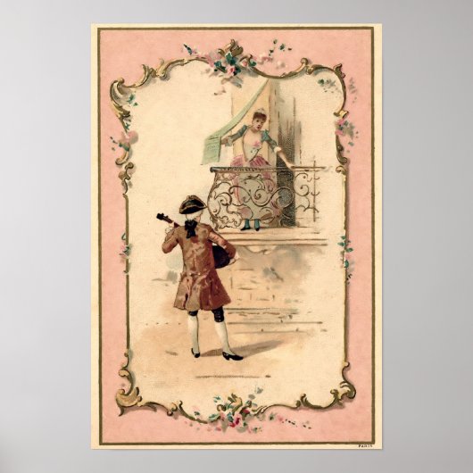 Poster Illustration vintage Lovers (Devant)