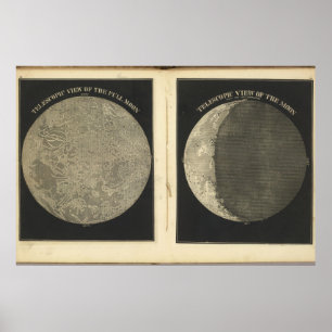 Poster Illustration vintage Lune