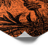 Poster Illustration vintage Orange Orangutan - Singe (Coin)