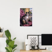 Poster Illustration vintage "Our Cat" Print (Bureau à domicile)