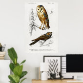 Poster Illustration vintage Owl (Bureau à domicile)