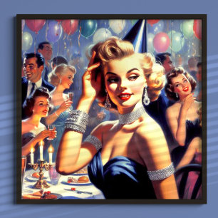 Poster Illustration vintage Party Girl