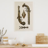 Poster Illustration vintage Revolver (Cuisine)