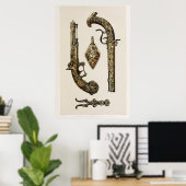 Poster Illustration vintage Revolver (Bureau à domicile)