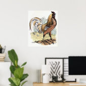 Poster Illustration Vintage "Rooster" (Bureau à domicile)