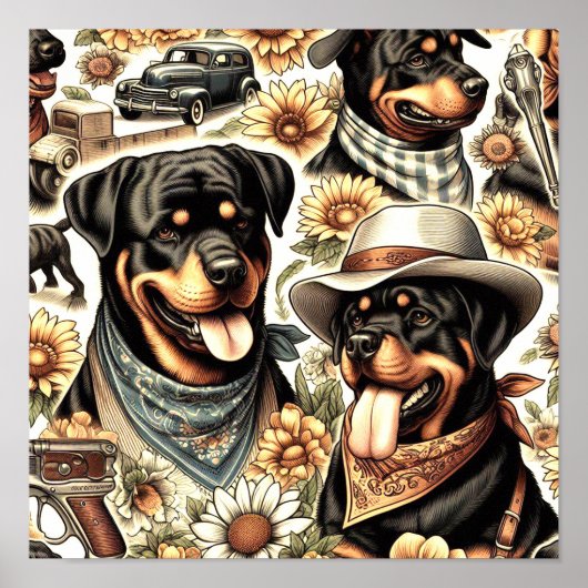 Poster Illustration vintage sans fil (Devant)
