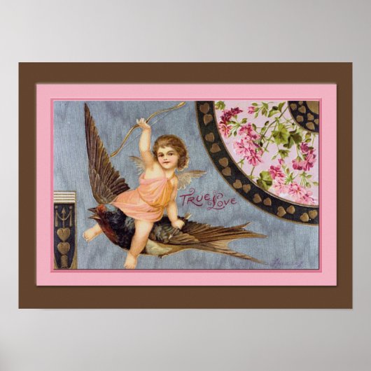 Poster Illustration vintage Valentine (Devant)