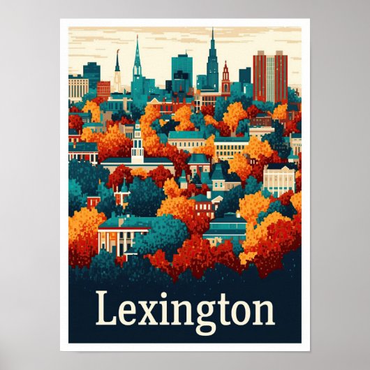 Poster Illustration Vintage voyage de Lexington Kentucky  (Devant)