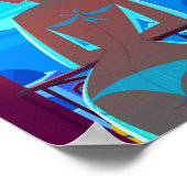 Poster Illustration Vintage voyage de Santorin Grèce (Coin)