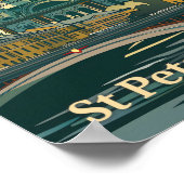 Poster Illustration Vintage voyage de St Pétersbourg Russ (Coin)