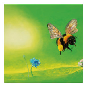 Poster Illustration volante de bourdon