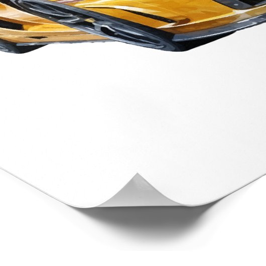 Poster Illustration WaterColor Yellow Car (Coin)