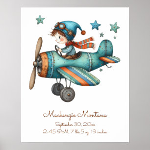Poster Illustration Whimsical personnalisée pour bébé