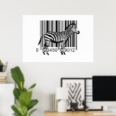 Poster Illustration Zebra du code barre (Bureau à domicile)