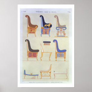 Poster Illustrations de divers sièges et armchai peints