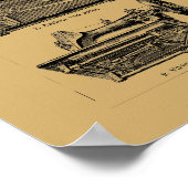 Poster Illustrations de machine à coudre de l'époque vict (Coin)