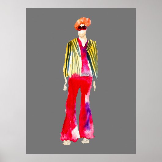 Poster Illustrations de mode figures art aquarelle (Devant)