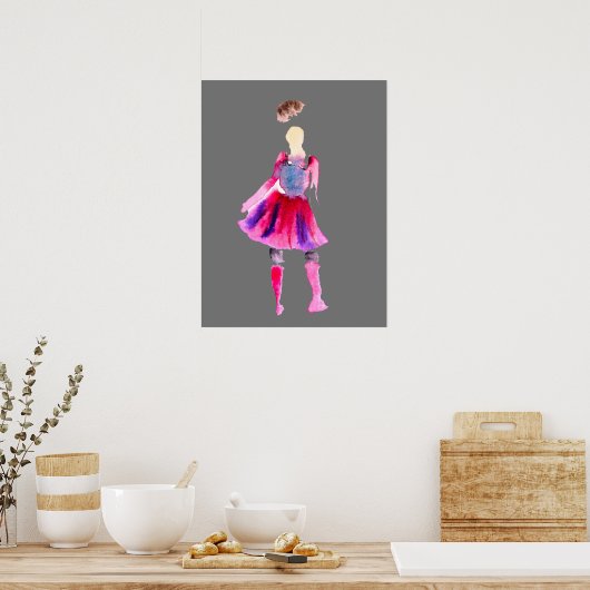 Poster Illustrations de mode figures art aquarelle (Cuisine)