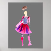 Poster Illustrations de mode figures art aquarelle (Devant)