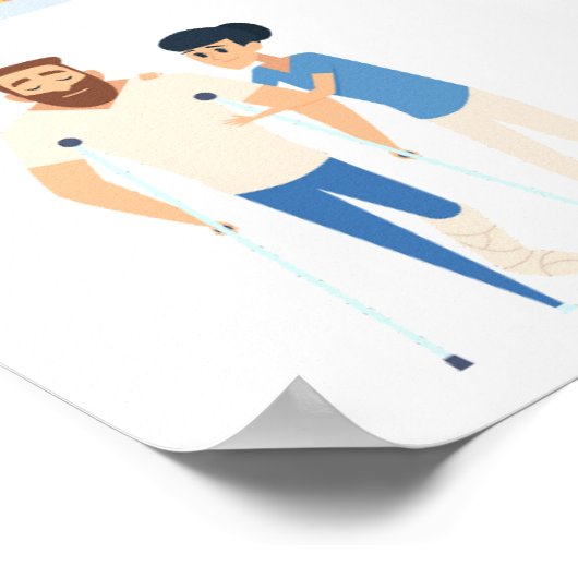 Poster Illustrations de thérapie physique - Réadaptation (Coin)