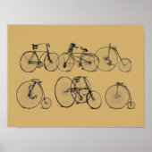 Poster Illustrations de vélos de l'époque victorienne ant (Devant)
