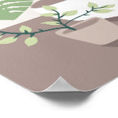 Poster illustré d'un chat Plante moderne vert inté (Coin)