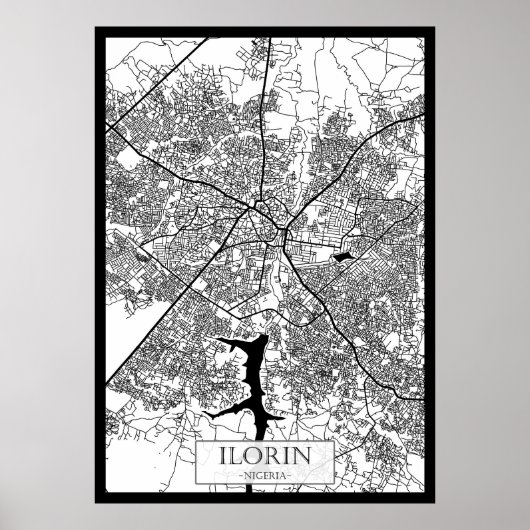 Poster Ilorin Nigeria City Map (Devant)