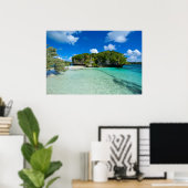 Poster Îlot rocheux sur la plage (Bureau à domicile)