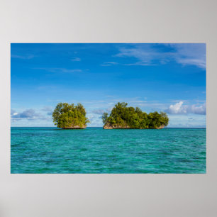 Poster Îlot rocheux sur le paysage marin océanique