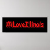 Poster "#iLoveIllinois" Joli design. Acheter maintenant (Devant)