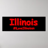 Poster "#iLoveIllinoisan " Conception sympa. Acheter main (Devant)