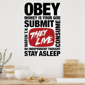 Poster Ils Live ObeyEnvoyer des messages thématiques (Cuisine)