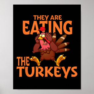 Poster Ils Mangent La Turquie Drôle Donald Trump Thanksgi