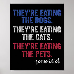 Poster Ils mangent les chiens les chats les animaux de co